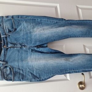 q Women's RAW Blue Jeans Stretch Skinny Size 18